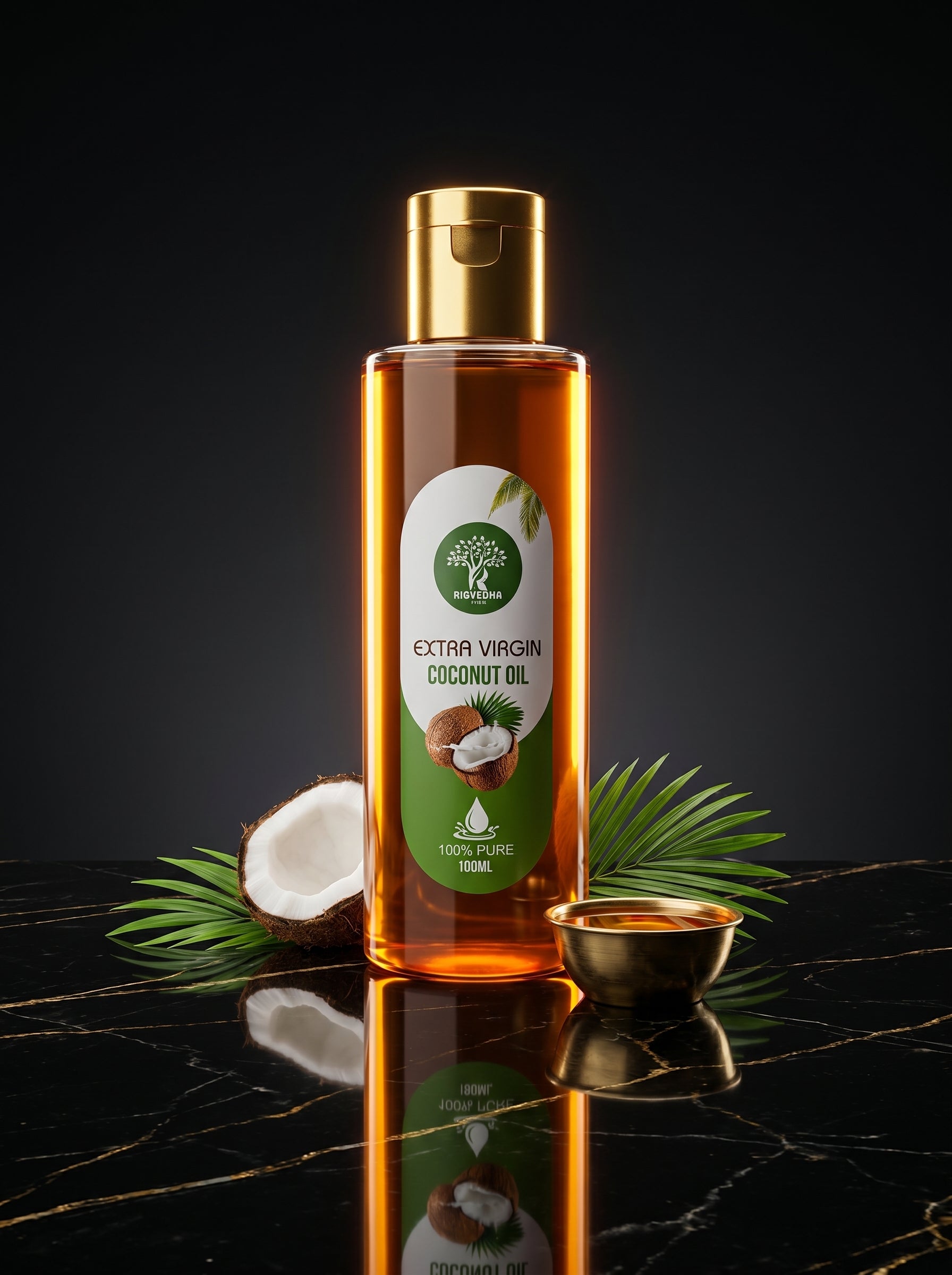 Rigvedha Rituals Extra Virgin Coconut Oil 100ml | Made in Kerala