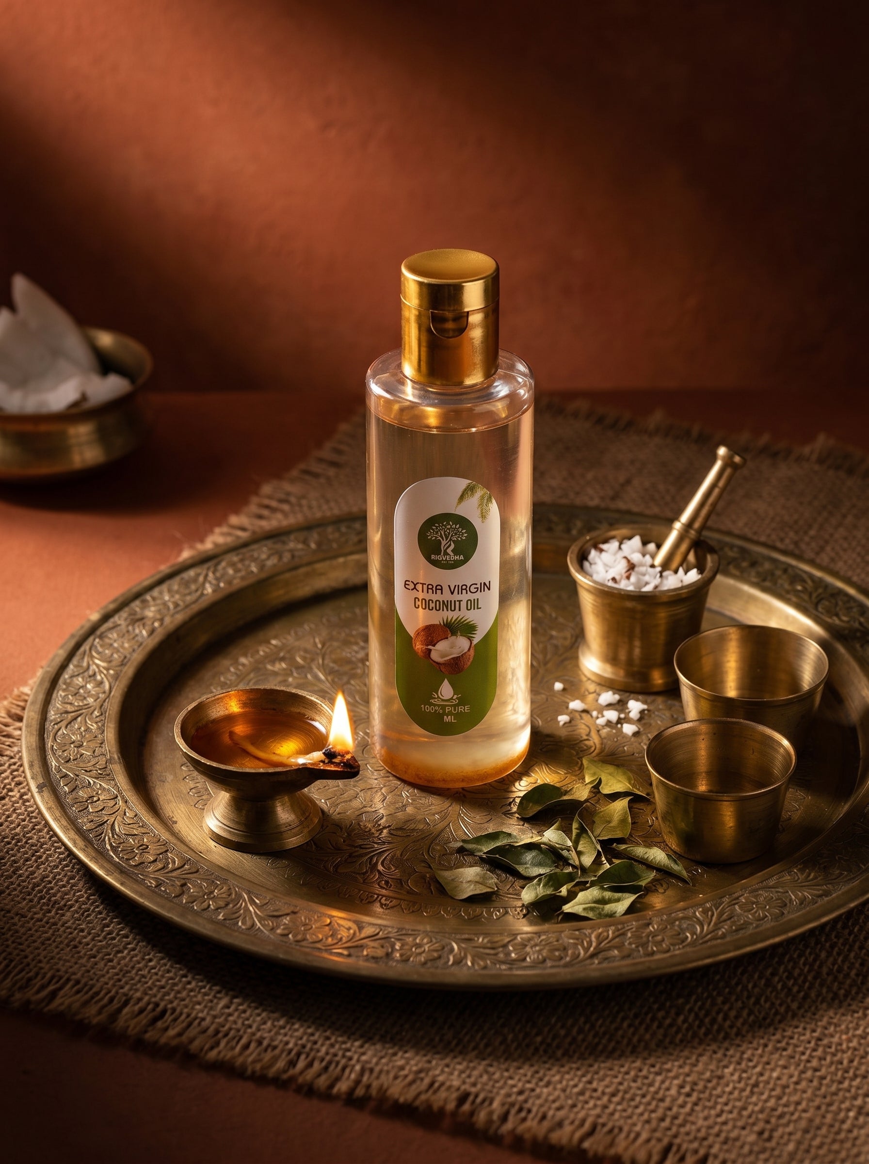 Rigvedha Rituals Extra Virgin Coconut Oil 100ml | Made in Kerala