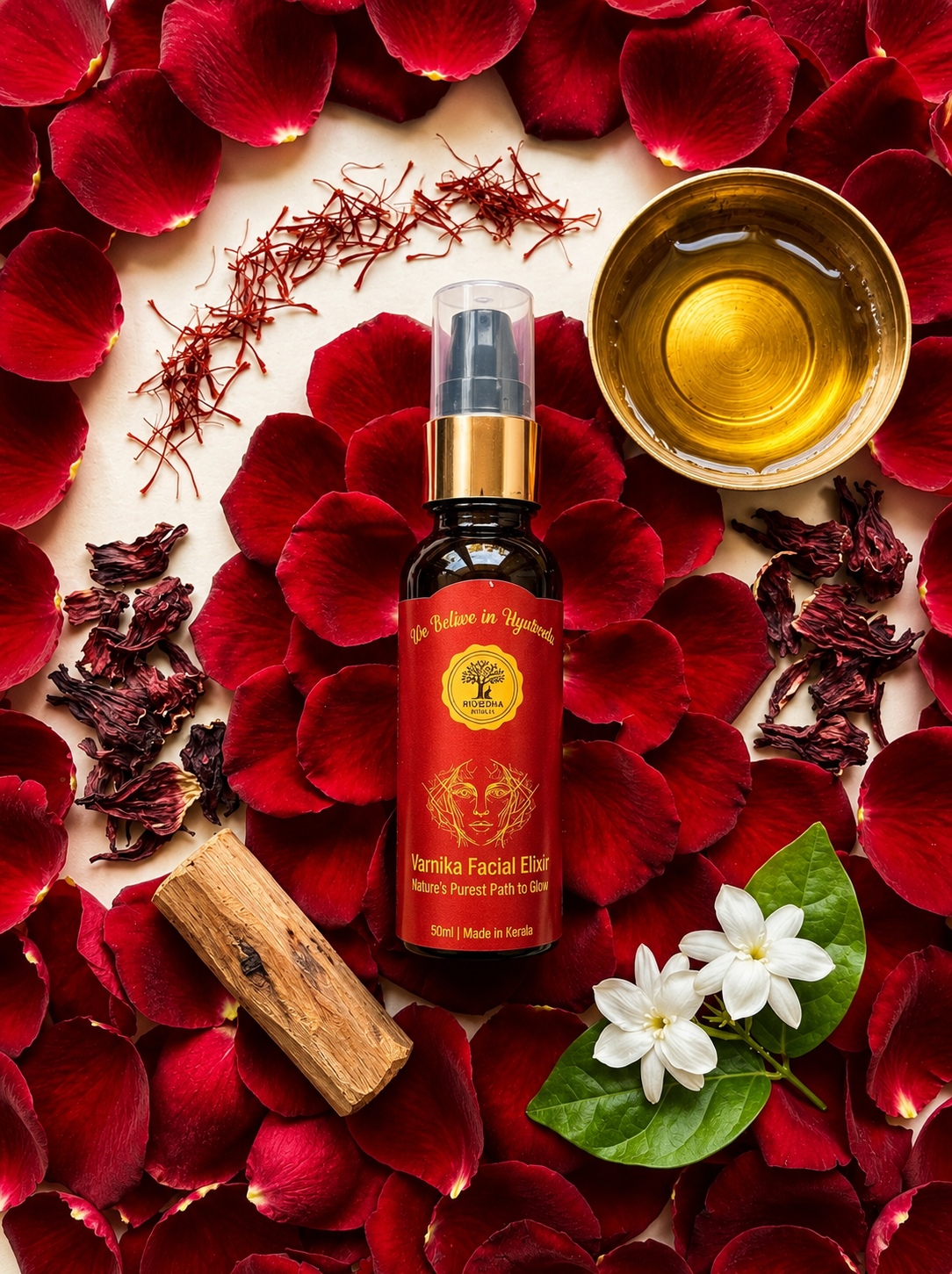 Varnika Facial Elixir Nature's Purest Path to Glow 50ml | Made in Kerala
